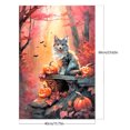 thumbnail image 2 of Kit de pintura por números sobre lienzo, arte al óleo artesanal, decoración de pared del hogar de gato lindo, 40x60cm, 2 of 9
