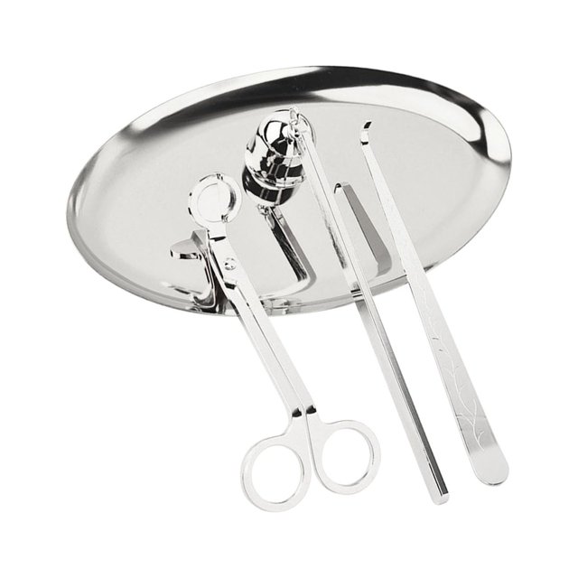 veasfak 4Pcs Candle Accessories Wick Dipper Cutter Multipurpose Candle Care Tool Silvery