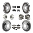 thumbnail image 1 of Transit Auto Front Rear Wheel Hub Bearings Assembly Coated Disc Brake Rotors and Semi-Metallic Pads Kit (10Pc) for Car Volkswagen Golf Beetle Jetta - Left Right Side (Driver Passenger) KBB-107966, 1 of 10