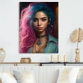 thumbnail image 2 of Designart Fashion Indian Woman In Pink And Blue III Canvas Wall Art, 2 of 5