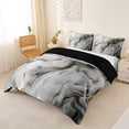 thumbnail image 2 of Homewish Black Gold Marble Duvet Cover Queen,Classic Contemporary Queen Bedding,Black Reversible,3pcs,1 Duvet Cover and 2 Pillowcases, 2 of 6