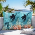 thumbnail image 4 of Mermaid Outdoor Pillow Covers Pack of 2 Underwater Coral Retro Waterproof Throw Pillow Covers Decorative Cushion Cases for Patio Garden Tent Balcony Couch 18x18 inch, 4 of 8