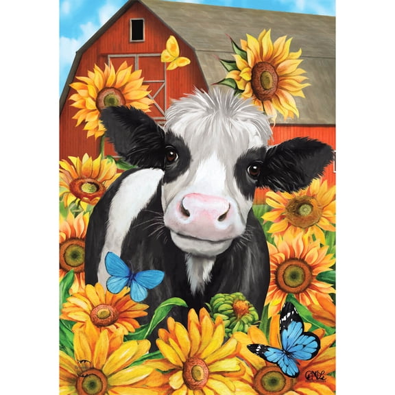 Briarwood Lane Garden Flag 12x18 For Outdoor Happy Cow Summer For Summer Garden Flag Flags For Outside