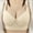 Beige, variant on Plus Size Wireless Bras for Women Full Coverage Gathered Up Ruched Thin Breathable Wirefree Bralettes Adjusatable Shoulder Strap Beauty Back Daily Minimizer Bras