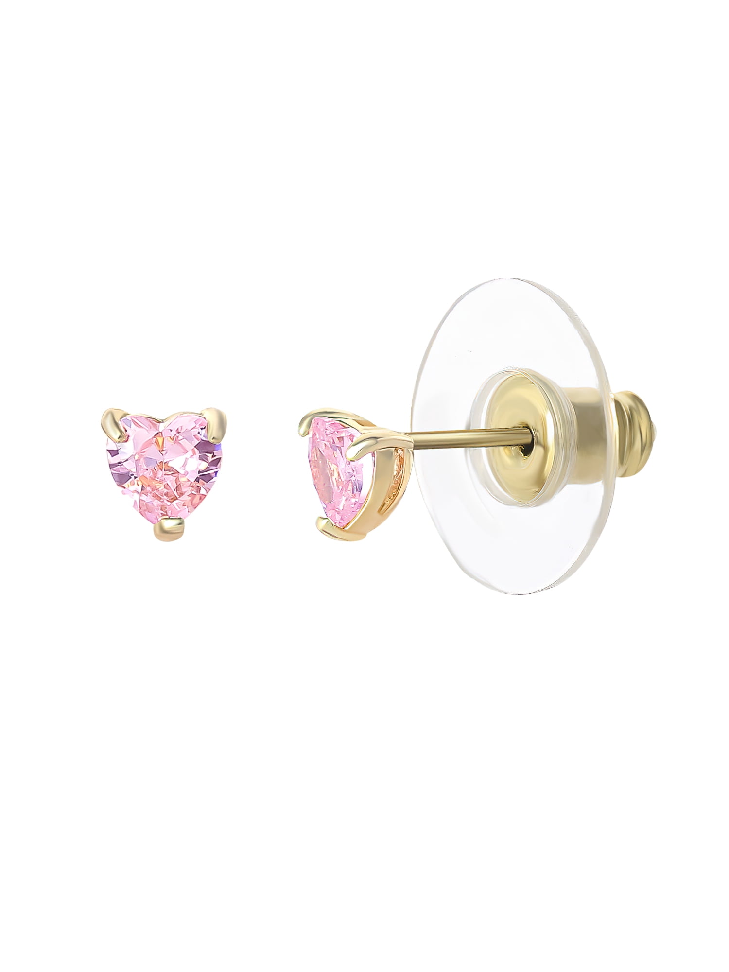 Believe by Brilliance Women's 14k Gold Flash Plated Cubic Zirconia Stud Earrings Set, 6 Pairs