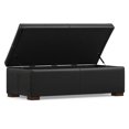thumbnail image 5 of Gabbie 48" Wide Contemporary Storage Ottoman in Midnight Black PU faux leather, 5 of 14