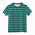 thumbnail image 4 of NIEWTR T-Shirts Classiques à Rayures à Manches Courtes pour Filles T-Shirts d'Été pour Enfants Col Ras du Cou Tendance T-Shirts pour Enfants 5-14 Ans (Vert Foncé, 8-9 Ans), 4 of 4