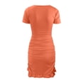 thumbnail image 5 of TMOYZQ Women's Mini Tie Front Cut Out Ruffle Mini Dress V Neck Short Sleeve Bodycon Dresses, 5 of 9