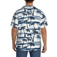 thumbnail image 5 of Xecao offers the Palm Tree for Men's Casual Short-sleeved Shirt, a button-up collared shirt with a pocket, perfect for beach vacations and yacht travel in the Large size., 5 of 7