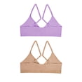 thumbnail image 2 of Hanes Girls' Cami Strap Wirefree Bra 2-Pack Salty Purple/Nude S, 2 of 3