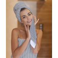 thumbnail image 7 of Grey Geometric Towel Set of 3, Soft Microfiber Bath Towels, Hand Towel, Washcloths, Modern Pure Color Abstract Striped Quick-Dry Absorbent Towels for Bathroom Kitchen Hotel Beach Gym Spa, 7 of 7