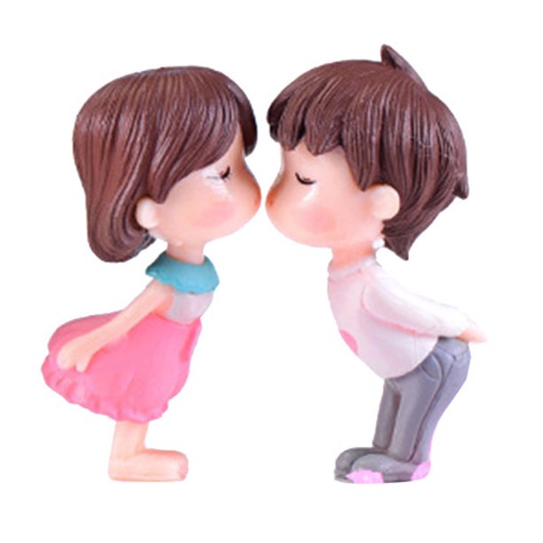 Matsuzay PVC Novia Novio Miniaturas Decoración Matrimonio Amante Boda Muñeca Pareja Beso Figuras Adornos de jardín Aniversario de boda Kits de decoración para fiestas blanco rosa Matsuzay JJ18497-02