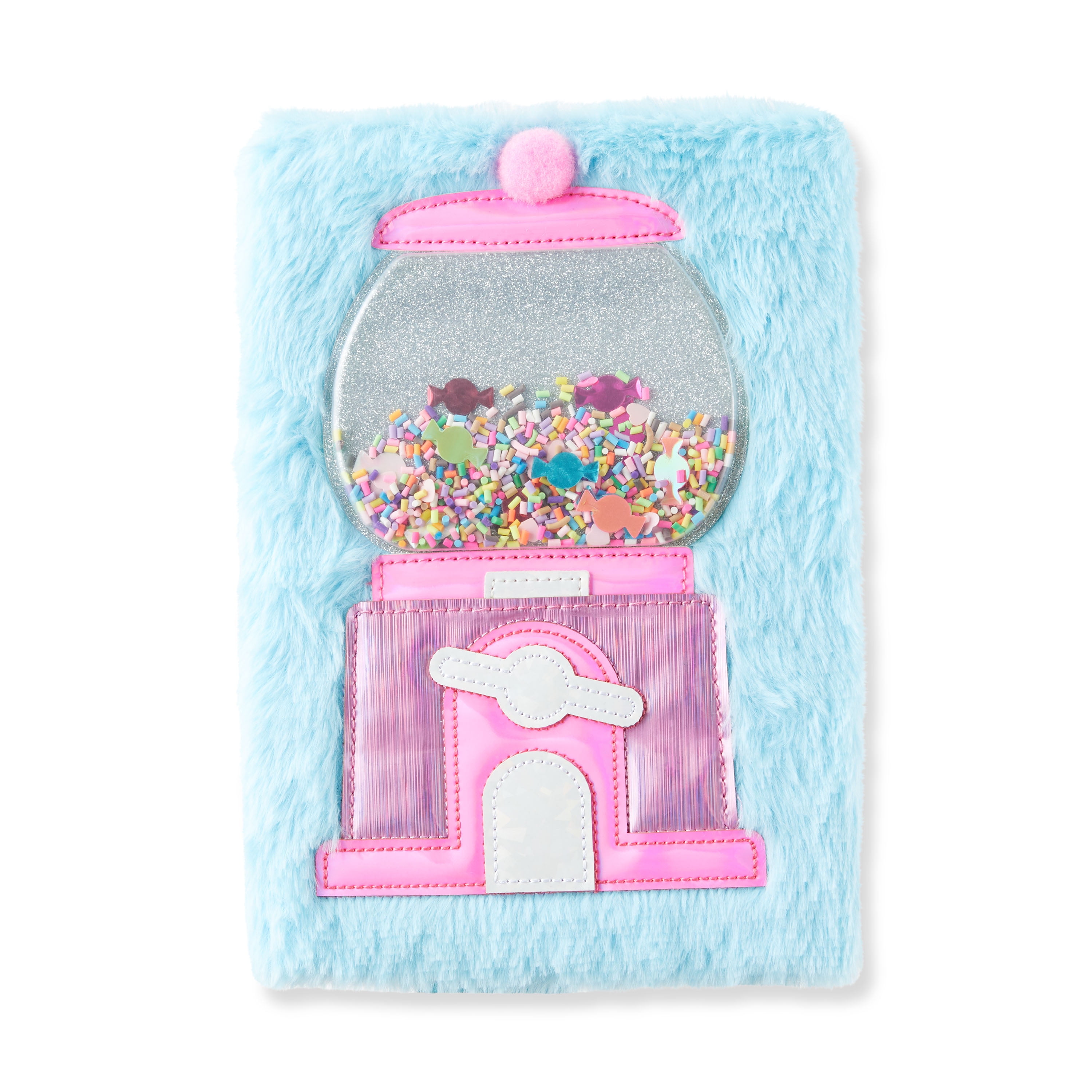 (4 pack) Pen + Gear Furry Journal, Pink Gumball Machine, 192 Lined Paper Pages