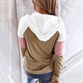 thumbnail image 3 of Pompotops Sweat à Capuche Patchwork pour Femmes, Manches Longues, Décontracté, 3 of 5