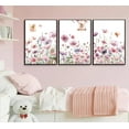 thumbnail image 3 of 3Pcs Cute bunny Canvas Wall Art Colorful wildflowers Posters Prints Bunny Nursery Wall Decor Pictures Pink Baby Inspirational Animal Paintings for Baby Girl Room Bedroom Hone Decoration, 3 of 5
