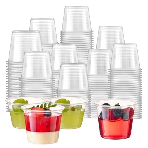 Fit Meal Prep 250 Pack 5.5 oz BPA Free Condiment Cups No Lids, Disposable Jello Shots Containers, Small Dipping Sauce Cups, Plastic Ramekins in Bulk, Stackable Souffle Cups for Sample, Portioning