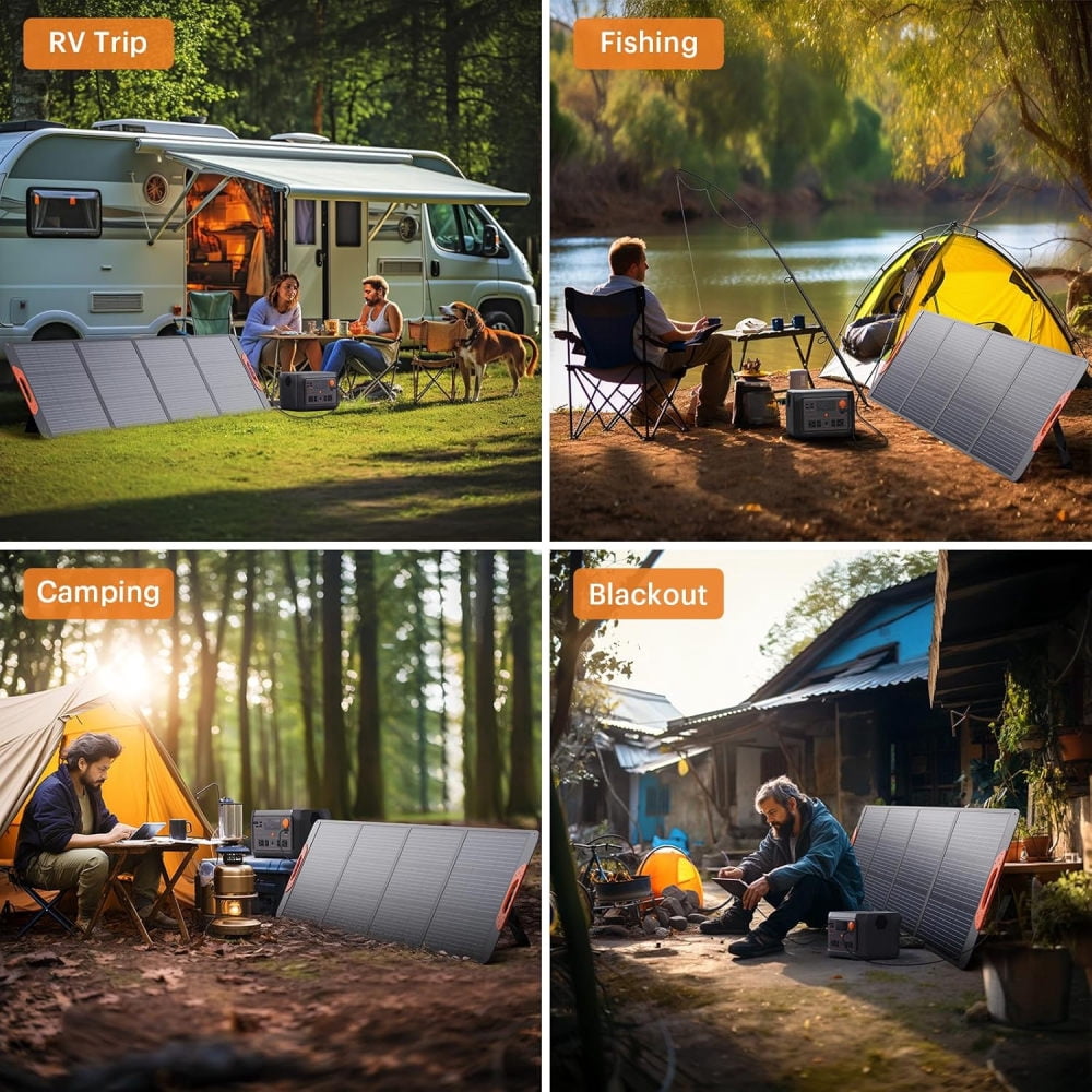 200W Portable Solar Panels, IP65 Waterproof Foldable Solar Panels Powers Backup, Solar Charger for Powers Station RV Camping Off Grid