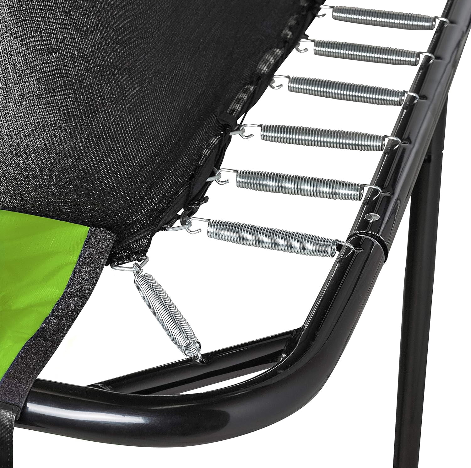 Plexalife - Mega 10' X 17' Gymnastics Style, Rectangular Trampoline Set with Premium Top-Ring Enclosure System - Green/Black with Bonus 3-Step Ladder