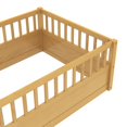 thumbnail image 6 of Netrum Twin Floor Bed Frame with Fence,Montessori Wooden Floor Twin Size Beds with Safety Guardrails for Bedroom,Mattress not included,Natural, 6 of 8