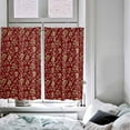 thumbnail image 4 of Red Yellow Floral Kitchen Curtain 2 Panels Curtains 45 Inch Length, Christmas Red Xmas Botanical Curtains Rod Pocket Curtains Window Drapes Treatment Window Cafe Curtains, 4 of 5