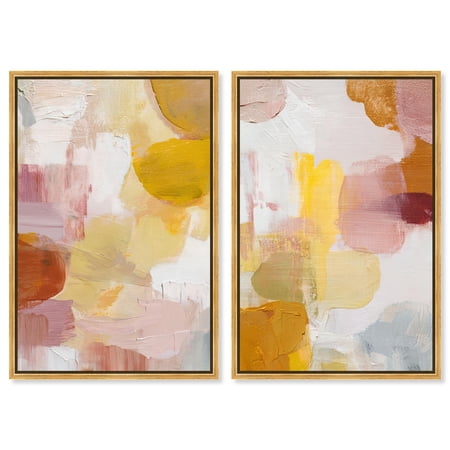 Abstract Wall Art Canvas Print Modern Abstract Art Set by Art Remedy Gold Frame 10 x 15