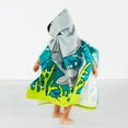 thumbnail image 4 of 24" x 48" Baby Kids Bath Beach Pool Hooded Towel Wrap Soft Absorbent Poncho for 3-7T, Gray Whale, 4 of 8