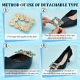 thumbnail image 6 of 2Pcs Crystal Rhinestone Shoe Clips Shining Rhinestone Flower Square Shoe Buckle Aquamarine Detachable Pair Shoe Clips Wedding Bridal Shoes High Heel Charms Decoration for Women Girls, 6 of 6
