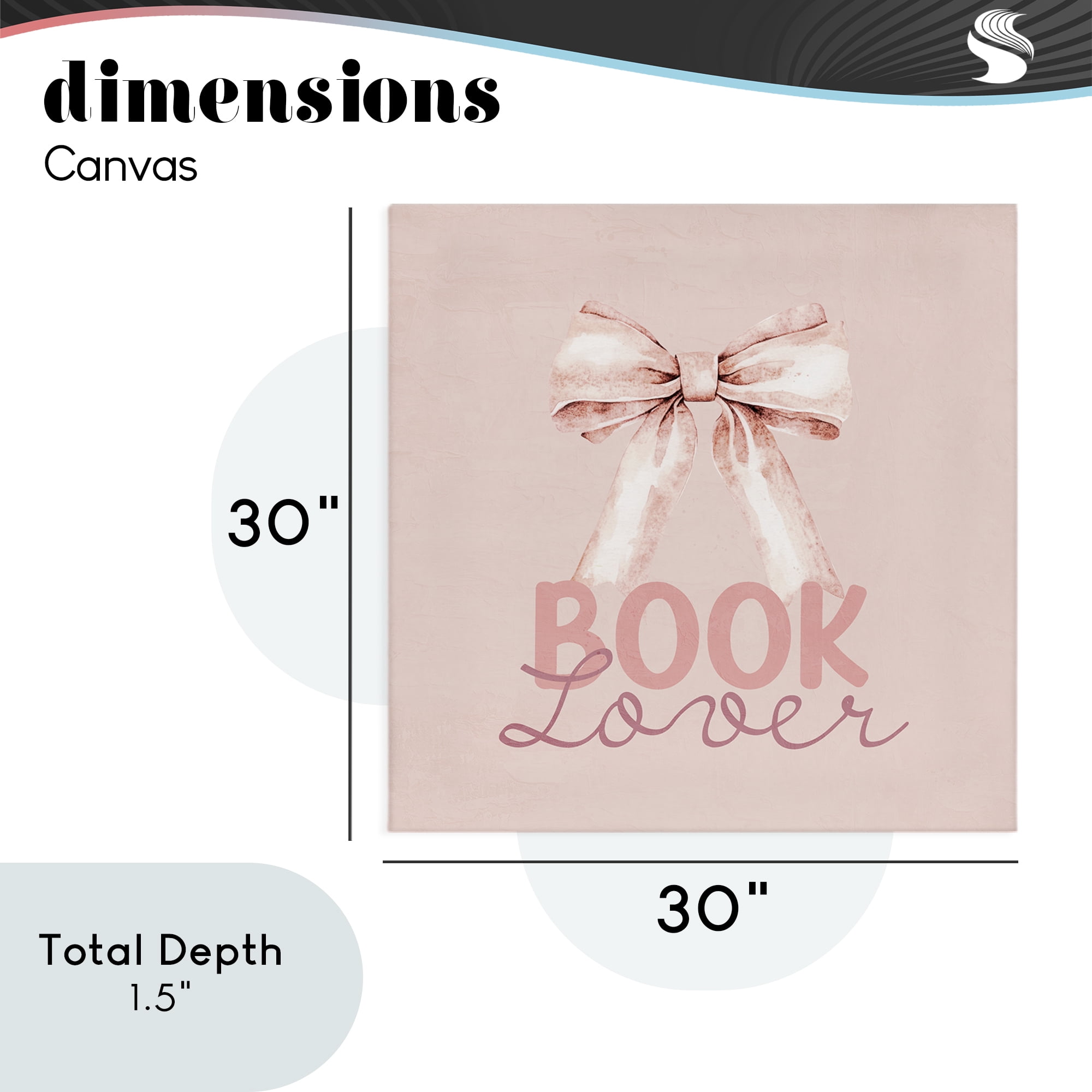Blush Pink Book Lover Canvas Wall Art, design by Kim Allen