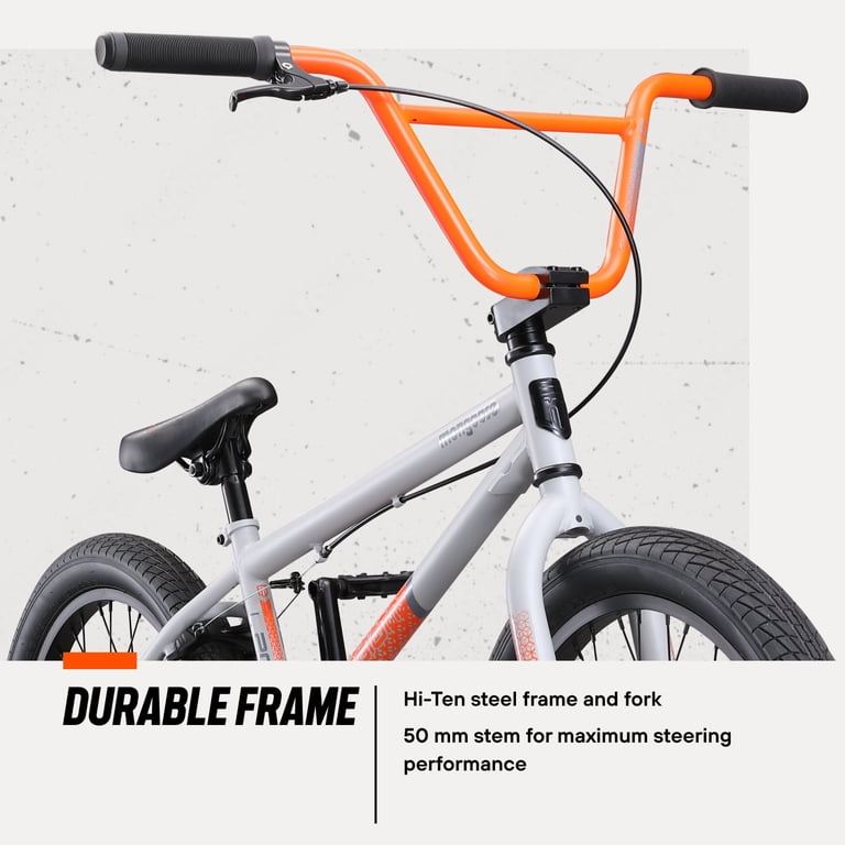 Mongoose Legion L20 Freestyle BMX Bike, Grey, 20-Inch Wheels, Ages