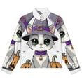 thumbnail image 4 of Jackets for Women Winter Coat Jackets Flannel Stand Collar Jacket(Cute Halloween Cat Pumpkin,Size:S-4XL), 4 of 7