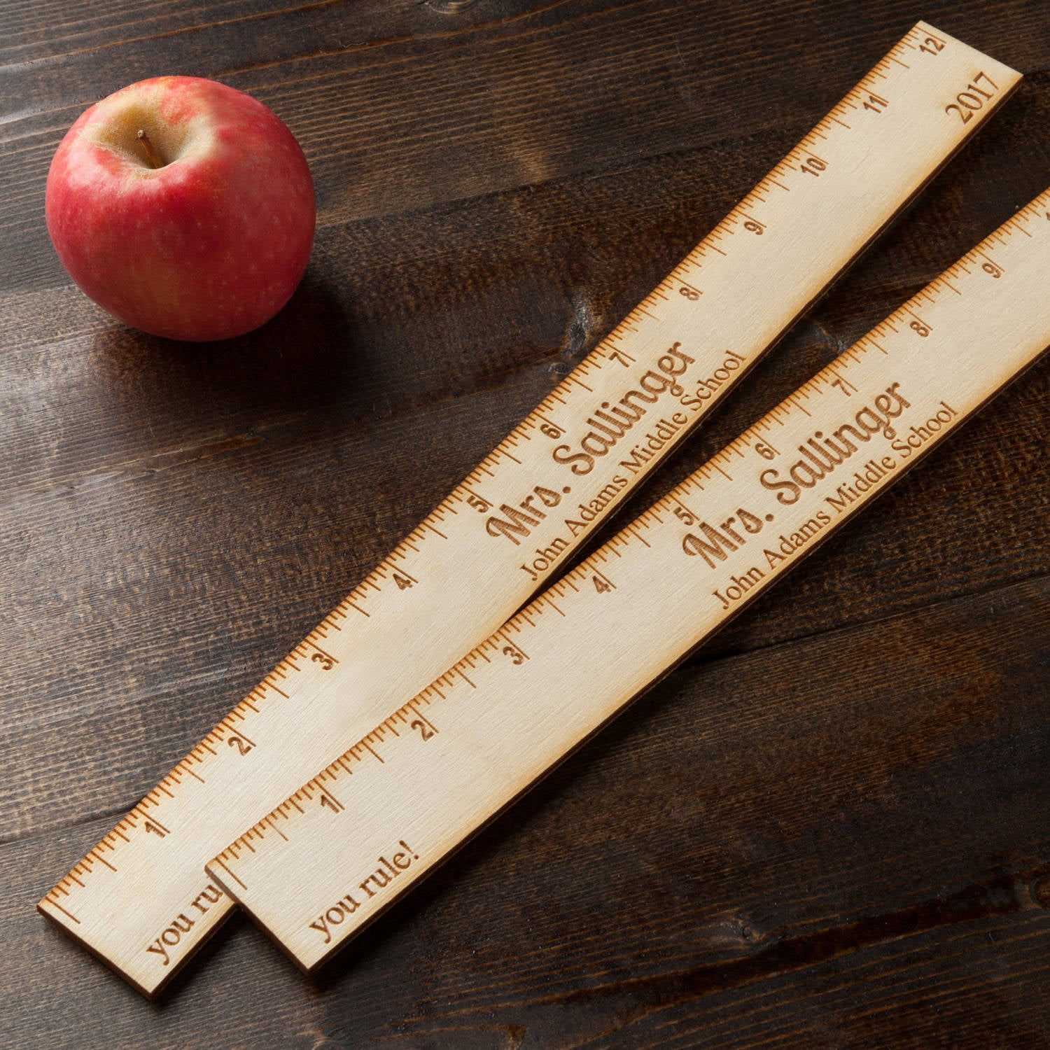 Special Teacher Personalized Wood Ruler