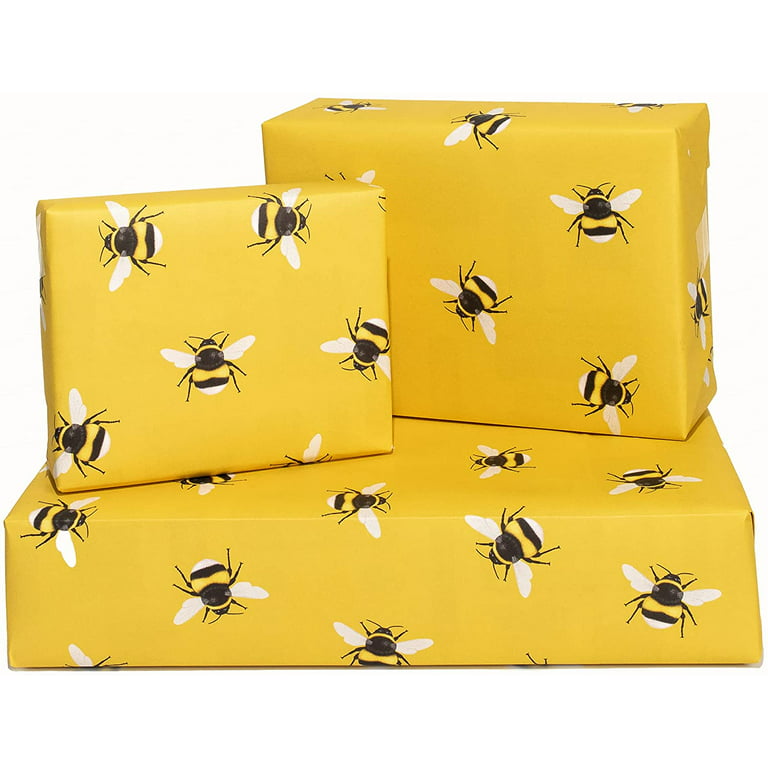JAM Paper Yellow Gift Wrap Paper, 25 sq ft. 