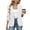 White, variant on TGSLY Women's Ruched 3/4 Sleeve Blazers Single Button Shawl Lapel Collar Coat Lightweight Slim Fit Casual Solid Color Jacket with Pocket S