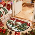 thumbnail image 2 of Yhmxh Christmas Half Round Door Mat Xmas Christmas Snowman Christmas Tree Half Moon Rug Washable Half Circle Area Rugs Entrance Non Slip Circle Rugs Floor Carpet for Kithen Bedroom Decorate Gift, 2 of 7