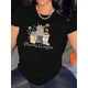 thumbnail image 1 of Camiseta de moda para mujer con estampado floral, cuello redondo, manga corta, cómoda camiseta de verano, algodón, para todas las estaciones, tejido de punto, material elástico, ropa deportiva informa, 1 of 6