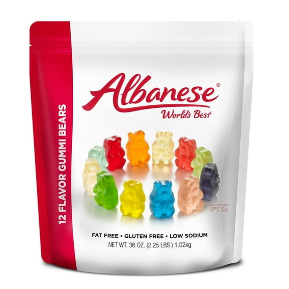 Albanese World's Best 12 Flavor Gummi Bears, Family Share 36 oz