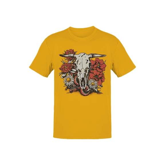 Western Skull Floral Snake Men's T-shirt