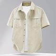 thumbnail image 2 of LIaqionyy Big and Tall Shirts for Men Short Sleeve Button down Casual Breathable Hiking Summer Tees Shirt with Pocket, 2 of 7