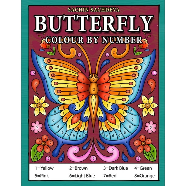 Butterfly Colour by Number Coloring Book for Kids Ages 48 (Paperback