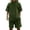 Army Green, variant on Men's Two Piece Outfit French Terry Short Sleeve Shorts Set Loose Fit Casual Summer Outfit Lightweight Breathable Loungewear,Black XL