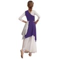 thumbnail image 4 of inhzoy Kids Girls Sleeveless Praise Lyrical Dance Dress Metallic Color Block Worship Dance Tunic Purple 14, 4 of 7