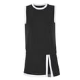 thumbnail image 5 of Bixock Women's 2 Piece Casual Outfits,Tank Top Skorts Set,Leisure Fitness Color Split Exposure Tank Top Active Set, 5 of 5