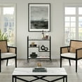 thumbnail image 2 of Evelyn&Zoe Lovett 33" Wide Rectangular Bar Cart with Glass Shelves, Blackened Bronze, 2 of 5