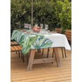 thumbnail image 3 of Outdoor Tablecloth with Umbrella Hole for Patio/Picnic/Party/Camping, Palm Leaves Waterproof Table Cloth Rectangle Table Cover Washable, Summer Watercolor Tropical Leaf Botanical Green (60"x 102"), 3 of 8