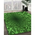thumbnail image 2 of Ahgly Company Indoor Round Patterned Deep Emerald Green Area Rugs, 3' Round, 2 of 6