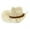 Beige, variant on Wide Brim Western Cowboy Hat for Men and Women Beach Straw Baseball Cap with Wild Style