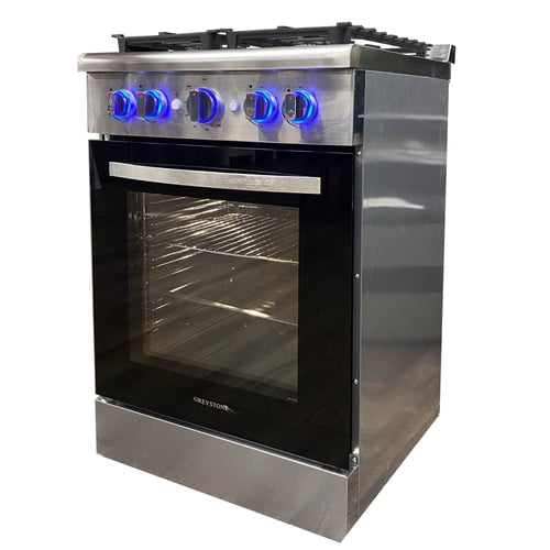 Furrion LLC Stove CF-FS60 Greystone; Range; Stainless Steel; 24 Inch Width; Electronic Ignition; 4 Burners; Without Broiler; With Removable Grates; With Built-In Oven; Oven Output 12000 BTU