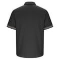thumbnail image 5 of PNTUTB Summer Men's Fashion Printed Patchwork Casual Loose Comfort Collared Button Front Short Sleeve Top with Pockets, 5 of 6
