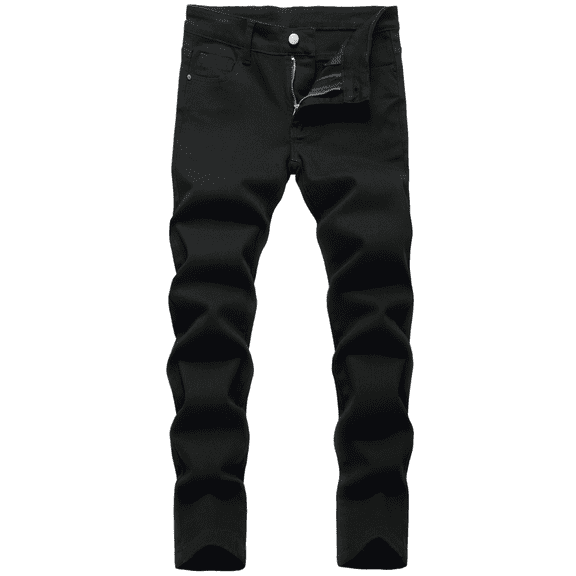Boy's Skinny Fit Jeans Fashion Black Denim Pants 16