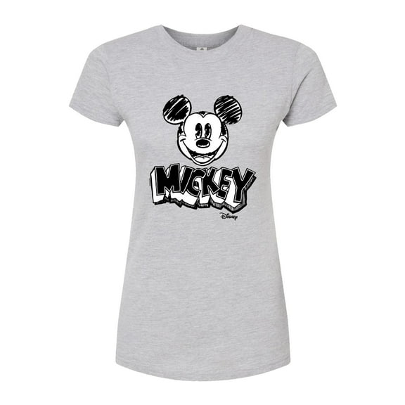 Disney - Mickey Mouse - Sketch Classic - Juniors Fitted Graphic T-Shirt